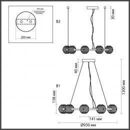 Odeon light 5041/90L L-VISION ODL24 427 черн./золото/дымчатый/металл/стеко Люстра LED 90W 4000К 7751Лм TRONI  - 2 купить